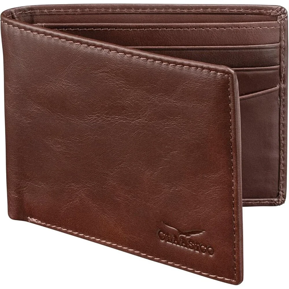 Men’s - Genuine Leather Slim Bifold RFID Wallet - Gift for Men Packed